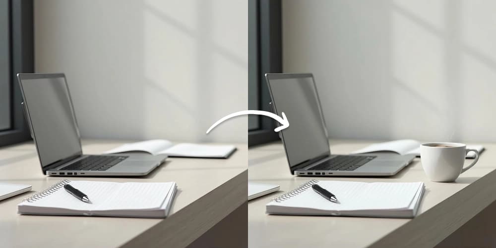 Object addition demo - Add coffee cup to desk